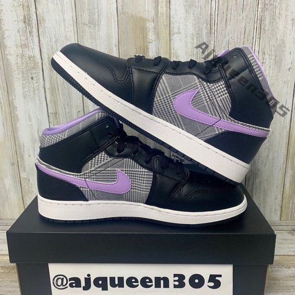 Air Jordan 1 Mid GS houndstooth - Picture 3 of 6